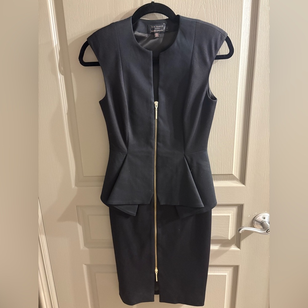 Ted Baker Black Peplum Dress